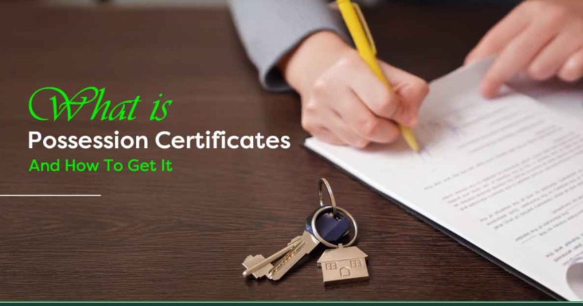 Person receiving a possession certificate from a municipal authority in India